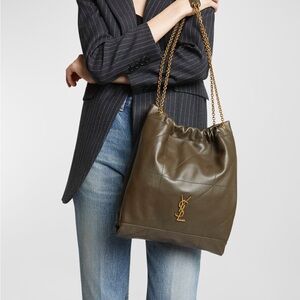 NWT YSL Jamie 4.3 Ponchon Quilted Shoulder Bag Light Musk Green Brown $3100